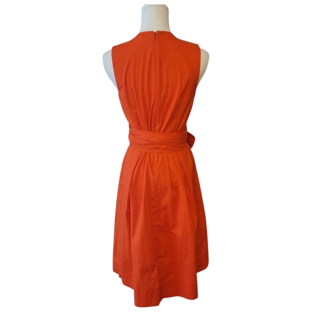 J. by J. Crew Orange Cotton Midi Dress Size 4 - Picture 5 of 6